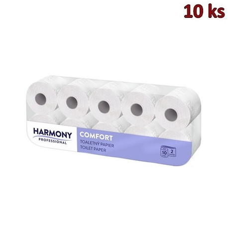 Toaletní papír bílý 2-vrstvý Harmony Professional 200 útržků [10 ks]