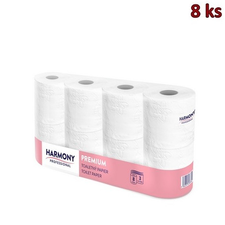 Toaletní papír tissue 3-vrstvý Harmony Professional 250 útržků [8 ks]