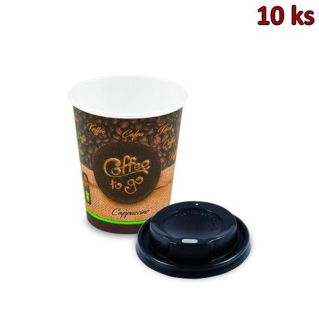 Pap. kelímek "Coffee to go" 280 ml, + vícko (Ø 80 mm) [10 ks]