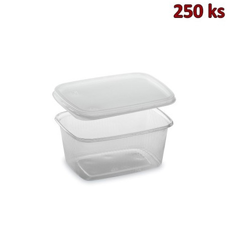 Miska hranatá průhledná 250 ml + víčko (PP) [2 x 250 ks]