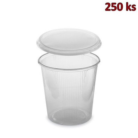 Miska kulatá průhledná 500 ml + víčko (PP) [2 x 250 ks]