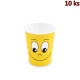 Papírové kelímky bílé 280 ml SMILING FACE [10 ks]