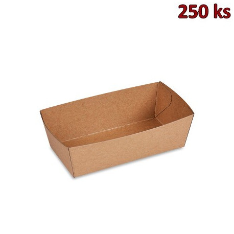 Papírová miska hnědá 13,5 x 7 x 4,5 cm (300 ml), nepromastitelná [250 ks]