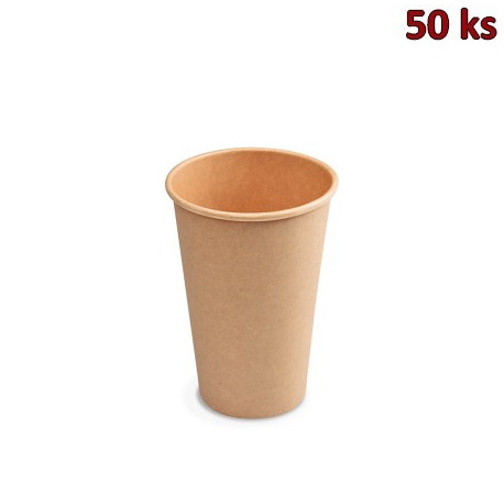 Papírový kelímek hnědý 280 ml, M (Ø 80 mm) [50 ks]