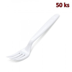 Vidlička plastová bílá opakovaně použitelná 18,5 cm [50 ks]