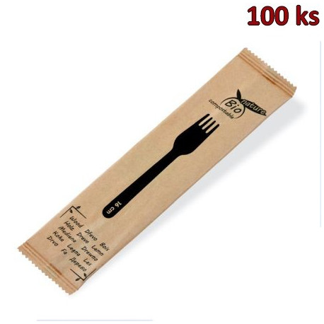Vidlička dřevěná 16cm jednotlivě balená [100 ks]