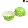 Cukr&aacute;řsk&eacute; ko&scaron;&iacute;čky žlutozelen&eacute; s punt&iacute;ky &Oslash; 50 x 30 mm (PAP) [40 ks]