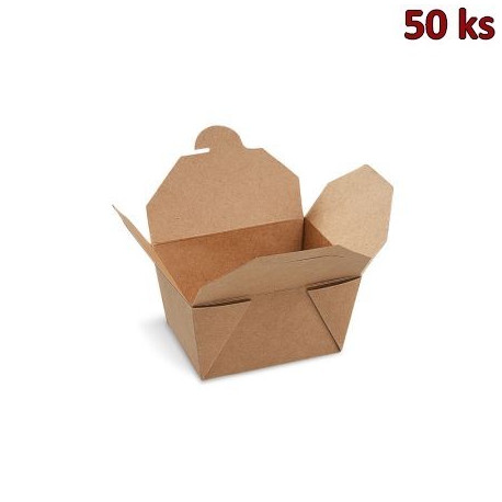 Food box kraft 110 x 95 x 65 mm 700 ml (PAP - FSC Mix/PET) [50 ks]