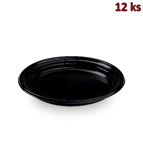 Talíř Reware Dinner vratný černý Ø 22 cm (PP) [12 ks]