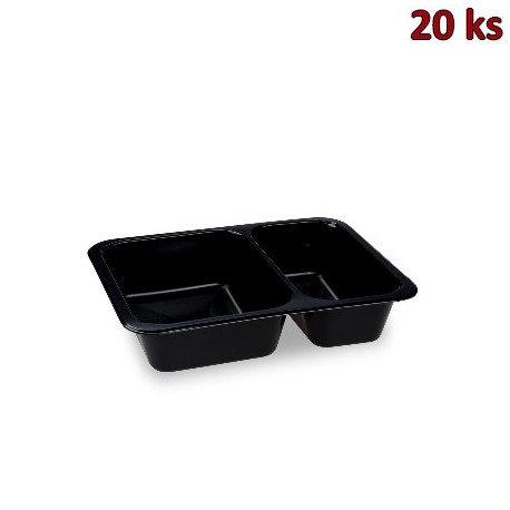 Menu mísa Reware Lunch vratná 2-dílná černá 227 x 178 x 49 mm (PP) [20 ks]