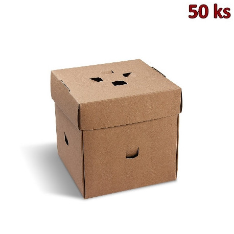 Burger box rozkládací Kraft 145 x 145 x 150 mm (PAP - FSC Mix) [50 ks]
