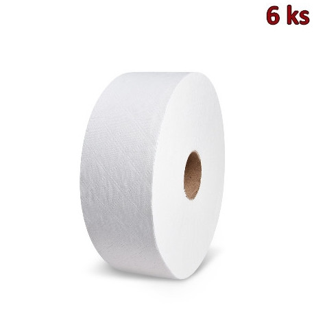 Toaletní papír 2vrstvý s ražbou bílý JUMBO Ø23cm 170m (Tissue) [6 ks]