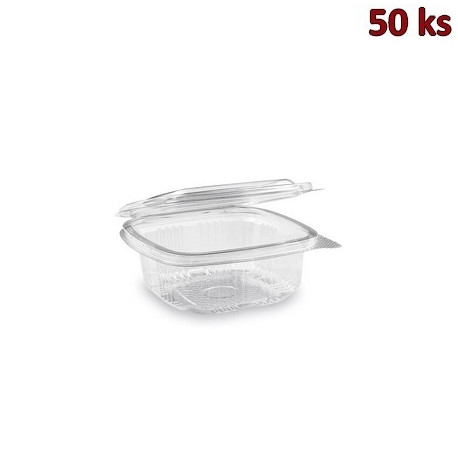 Plastová krabička s víčkem hranatá 250 ml rPET [50 ks]