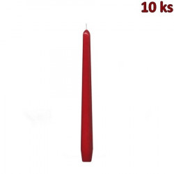Svíčka kónická červená 245 mm [10 ks]