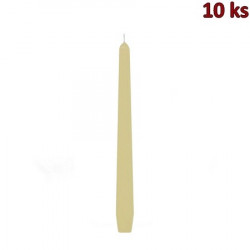 Svíčka kónická béžová 245 mm [10 ks]