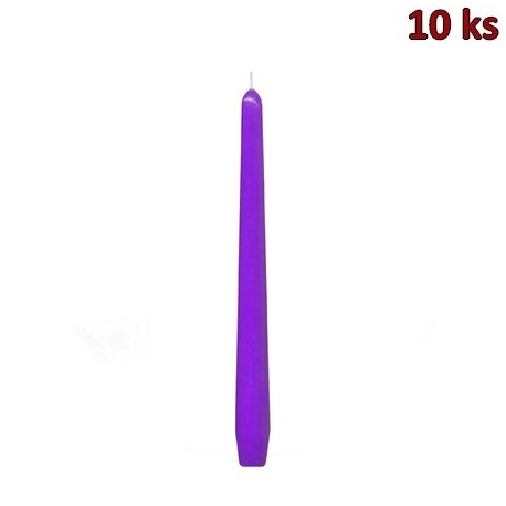 Svíčka kónická světle fialová 245 mm [10 ks]