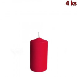 Svíčka válcová Ø 40 x 80 mm červená [4 ks]