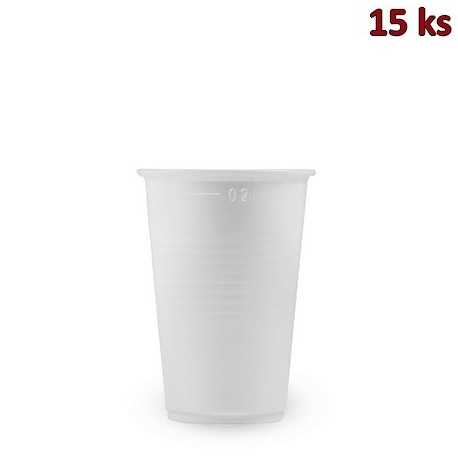 Plastový kelímek bílý 0,2 l PP [15 ks]