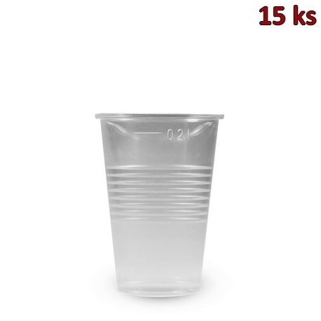 Plastový kelímek průhledný 0,2 l PP [15 ks]