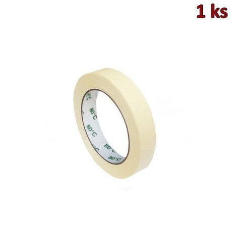 Lepící páska krepová bílá 50 m x 19 mm (do +80°C) [1 ks]