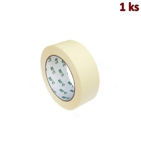 Lepící páska krepová bílá 50 m x 38 mm (do +80°C) [1 ks]