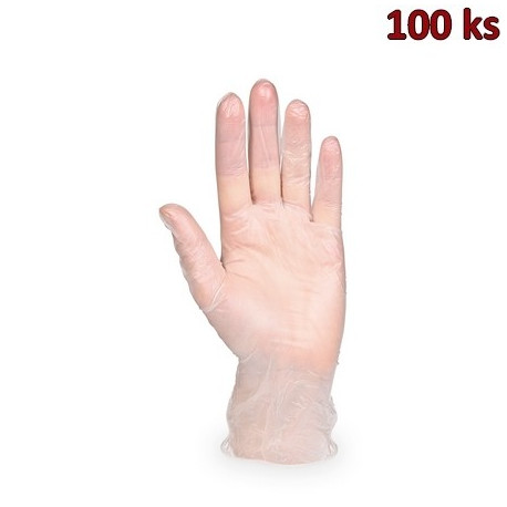 Rukavice vinylové bílé, nepudrované (vel. L) [100 ks]
