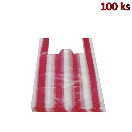 Mikrotenové tašky 10 kg pruhované 30 + 16 x 52 cm [100 ks]