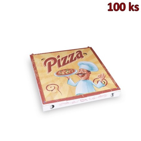 Krabice na pizzu z vlnité lepenky 30 x 30 x 3 cm [100 ks]