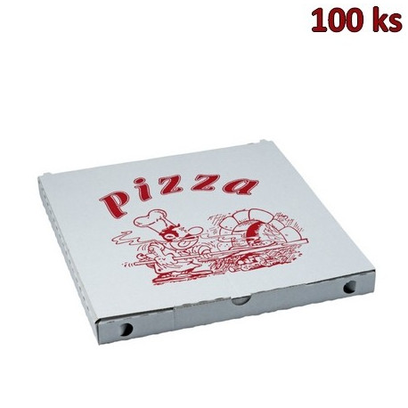 Krabice na pizzu z vlnité lepenky 34 x 34 x 3 cm