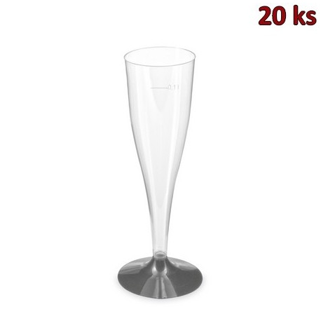 Pohárek na sekt 0,1 l s černou nožkou [20 ks]