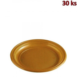 Plastový talíř zlatý PS Ø 22 cm [30 ks]