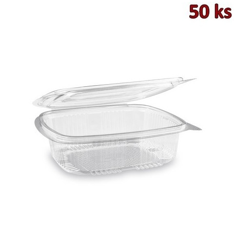 Plastová krabička s víčkem hranatá 750 ml rPET [50 ks]