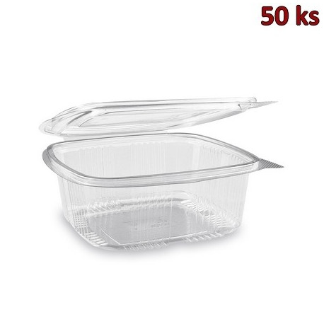 Plastová krabička s víčkem hranatá 1000 ml rPET [50 ks]