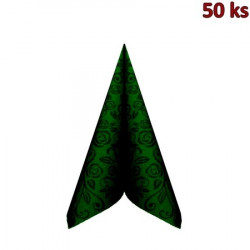 Ubrousky PREMIUM 40x40cm "dekor R" tmavě zelené [50 ks]